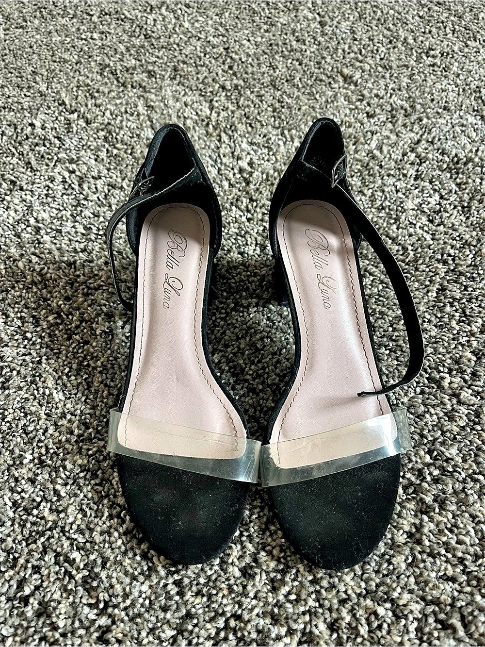 Bella Luna Black Ankle Strap Heels